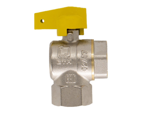 Кран шаровой газовый угловой CGLFFB12 1/2", вр/вр, бабочка (СТМ)