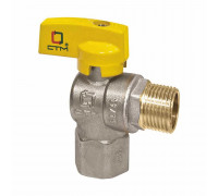 Кран шаровой газовый угловой CGLFMB12 1/2", вр/нр, бабочка (СТМ)