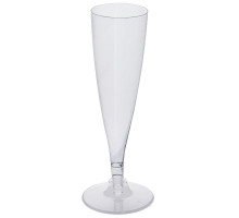 Фужер для шампанского пластиковый одноразовый 150-180 мл, прозрачный (6 шт./упак)