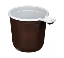 Чашка кофейная одноразовая 180 мл Интеко, коричнево-белая (50 шт./упак)