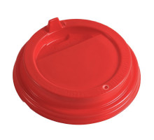 Крышка для бумажных стаканов 250 мл АгроЭкоДом, диаметр 80 мм, с носиком, красная (100 шт./упак)